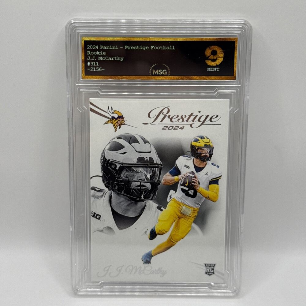 2024 Panini Prestige - Rookies #311 J.J. McCarthy (RC) Vikings Graded 9 Mint